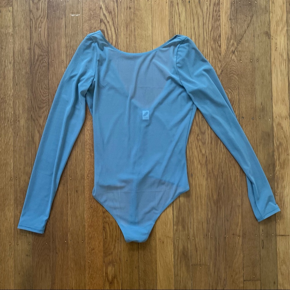 Never worn Parade Mesh Bodysuit in Storm Gray